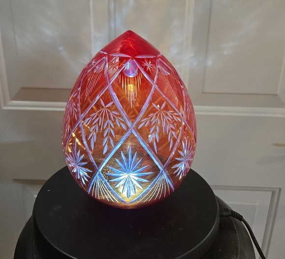 Other - Elegant Red Cut To Clear Crystal Art Piece Tea Light TEALIGHT